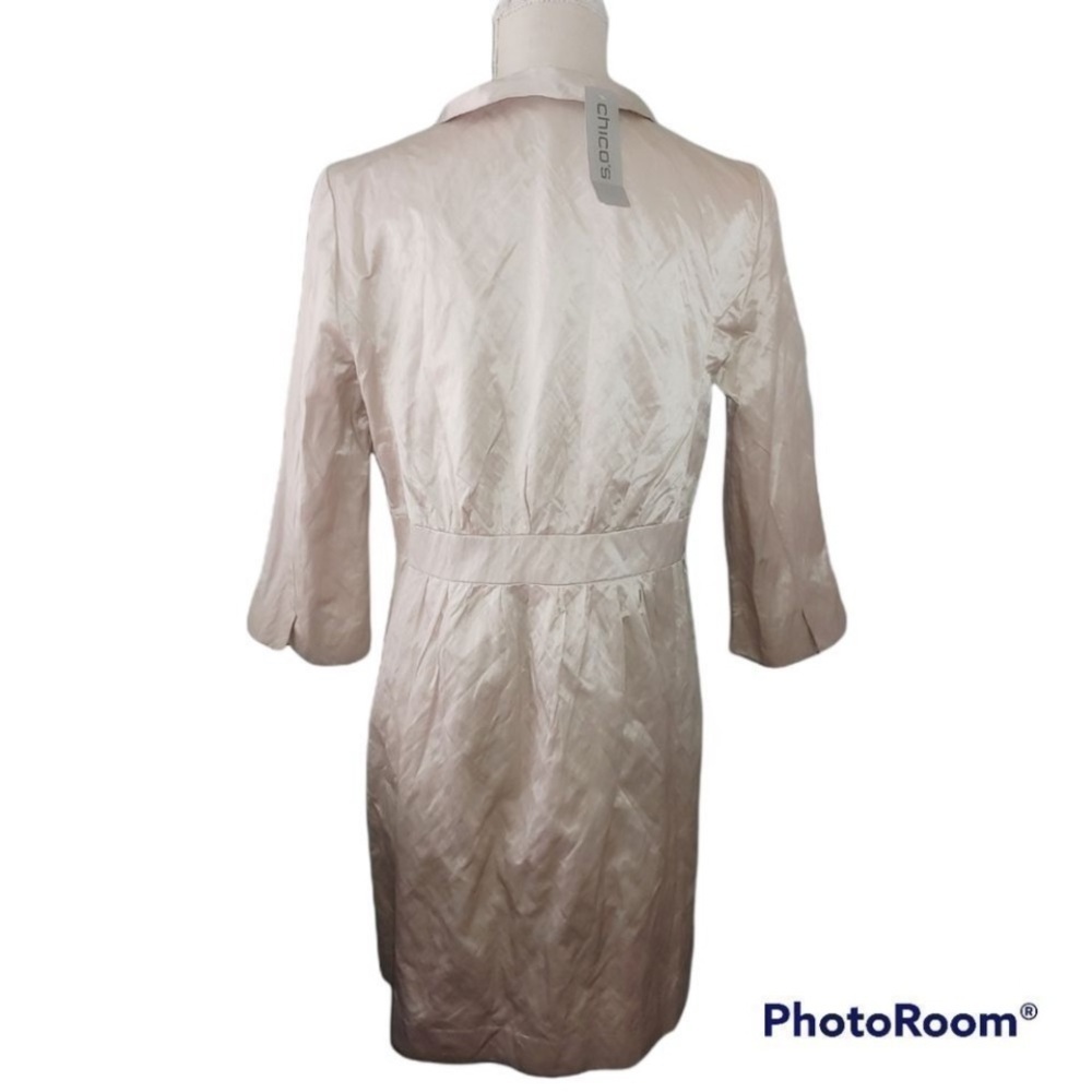 Chico's Pearl Silver Trench Coat - Picture 5 of 9